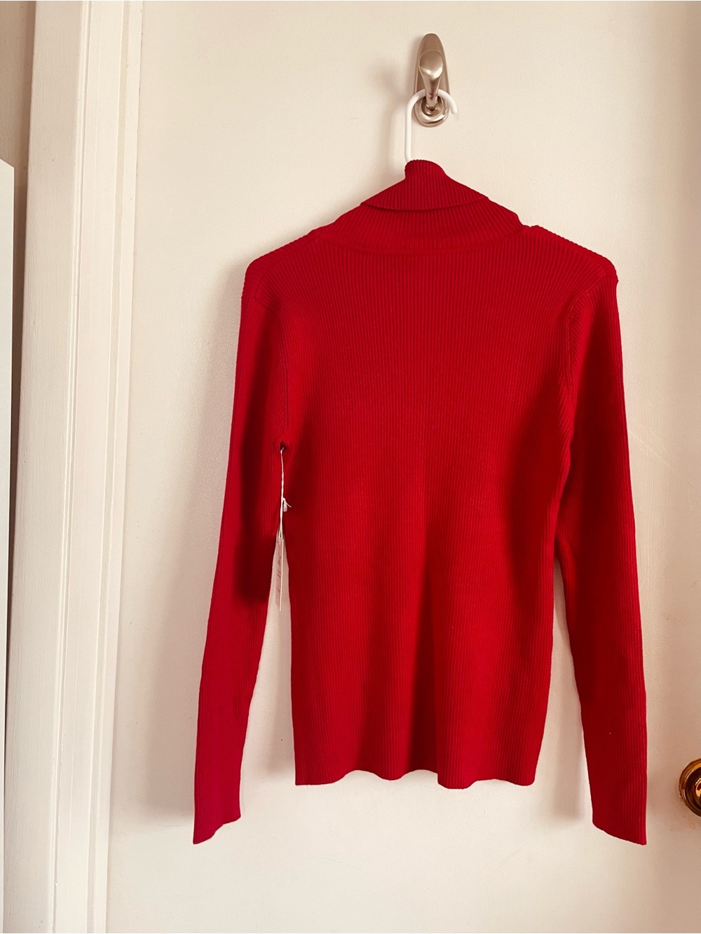 Cielo Red Ribbed Turtleneck Sweater - Picture 2 of 7